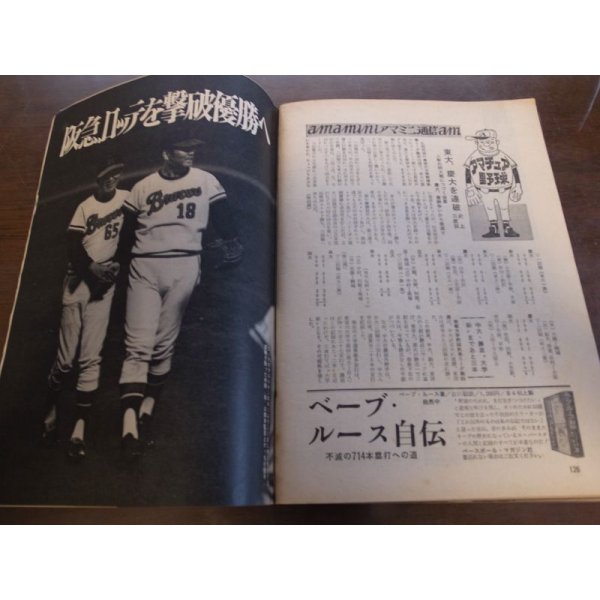 画像4: 昭和48年10/15週刊ベースボール/王貞治/川上哲治/江夏豊/倉田誠 (4)