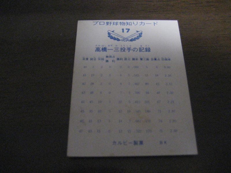 画像: カルビープロ野球カード1973年/No17高橋一三/巨人