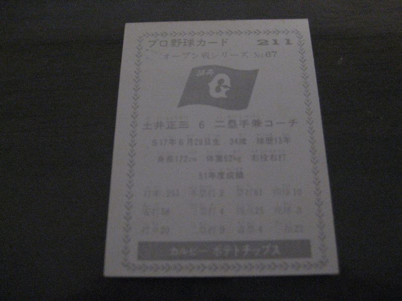 画像: カルビープロ野球カード1977年/黒版/No211/土井正三/巨人