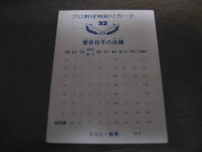 画像: カルビープロ野球カード1973年/No32菅原勝矢/バット版