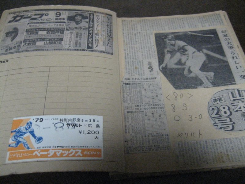 画像: 昭和54年広島カープ/スクラップブック/8月・9月