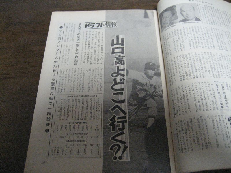 画像: 昭和47年11/27週刊ベースボール/堀内恒夫/山口高志/村山実