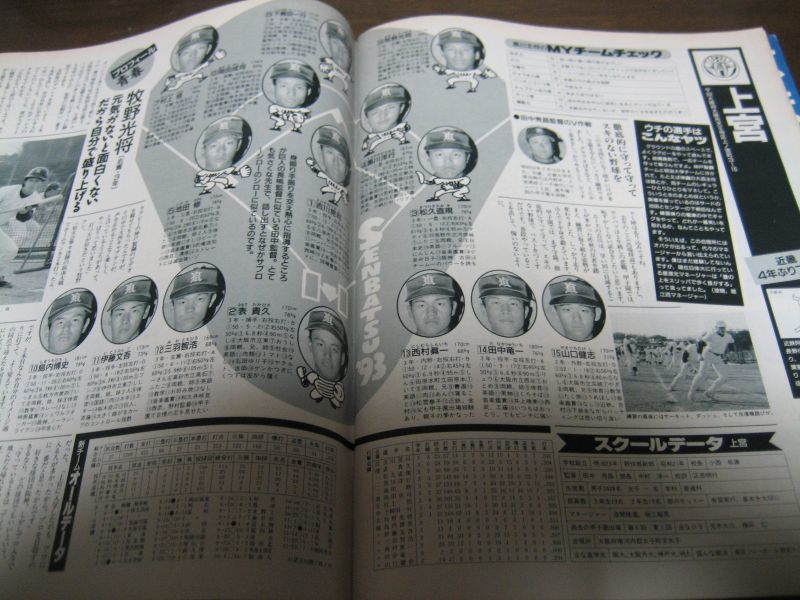 画像: 平成5年輝け甲子園の星/第65回センバツ高校野球34校完全ガイド/出場全選手フレッシュ名鑑