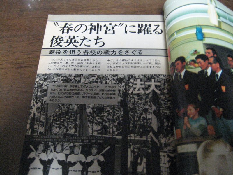 画像: 昭和53年週刊ベースボール増刊/東京六大学野球春季リーグ戦展望号 