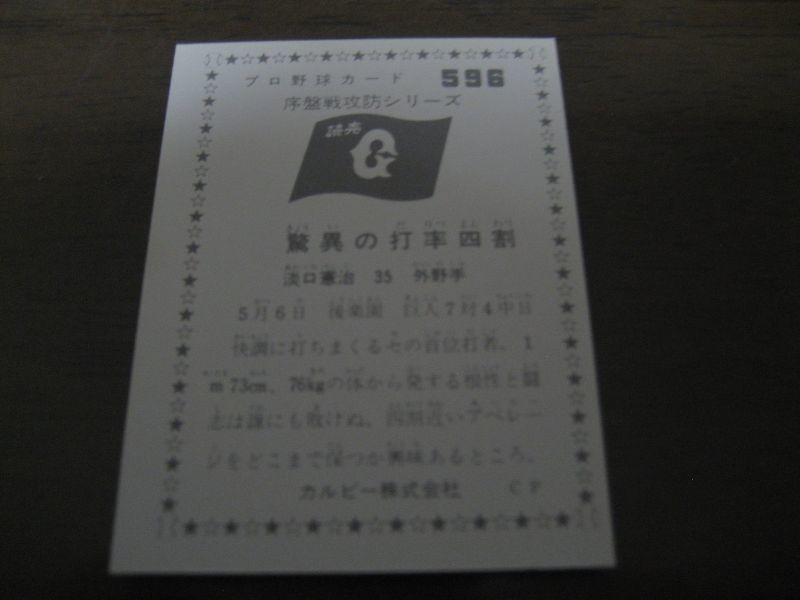 画像: カルビープロ野球カード1976年/No596淡口憲治/巨人