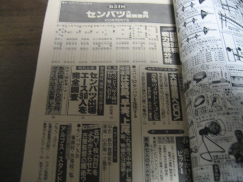 画像: 昭和57年ホームラン2・3月号/センバツ大会出場30校戦力徹底分析