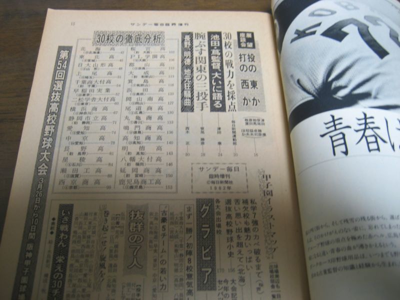 昭和57年サンデー毎日臨時増刊/第54回センバツ高校野球 - 港書房