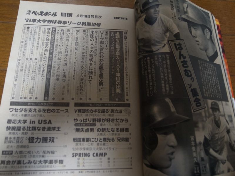 画像: 昭和58年週刊ベースボール増刊/大学野球春季リーグ戦展望号/