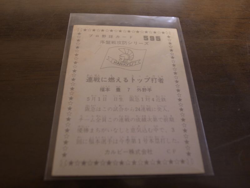 画像: カルビープロ野球カード1976年/No595福本豊/阪急ブレーブス