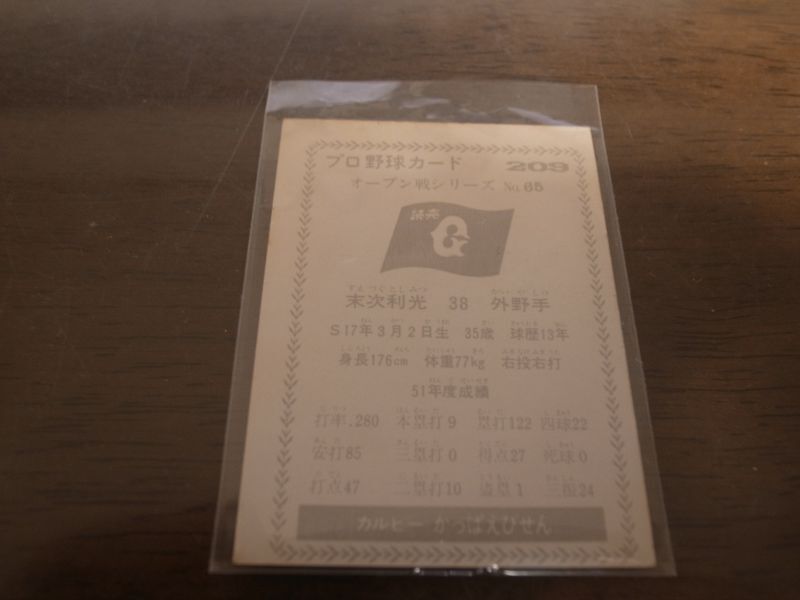 画像: カルビープロ野球カード1977年/黒版/No209/末次利光/巨人