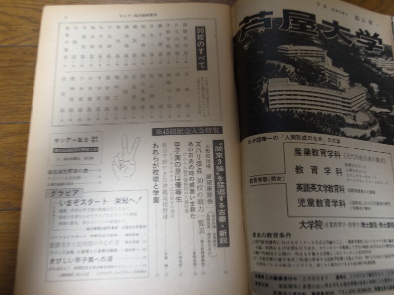 昭和48年サンデー毎日臨時増刊/第45回記念センバツ高校野球大会 - 港書房