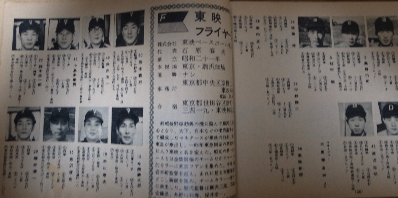 画像: 昭和31年プロ野球一軍二軍全選手写真名鑑1956