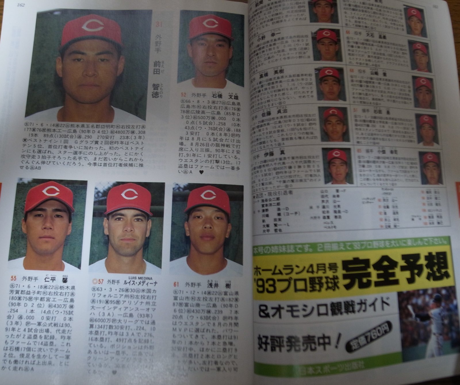 画像: ホームラン/プロ野球カラー写真名鑑1993年/選手名鑑
